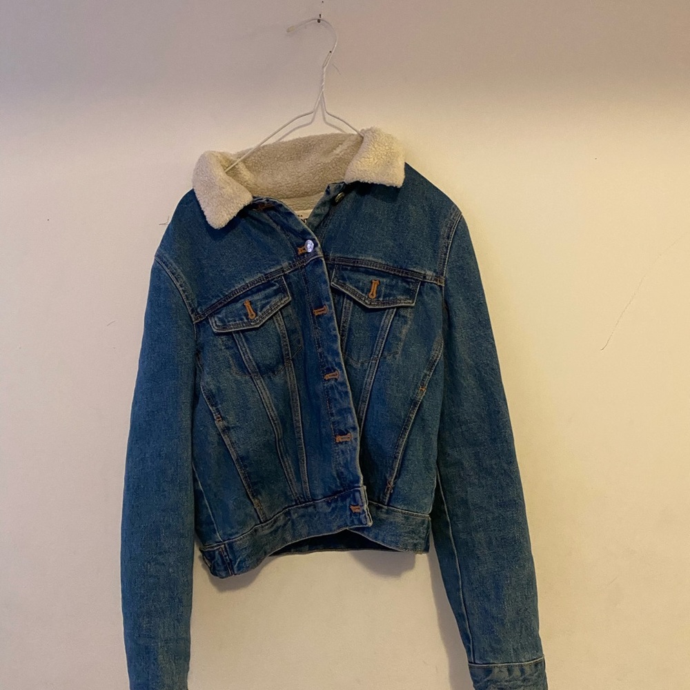 sherpa denim jacket from zara